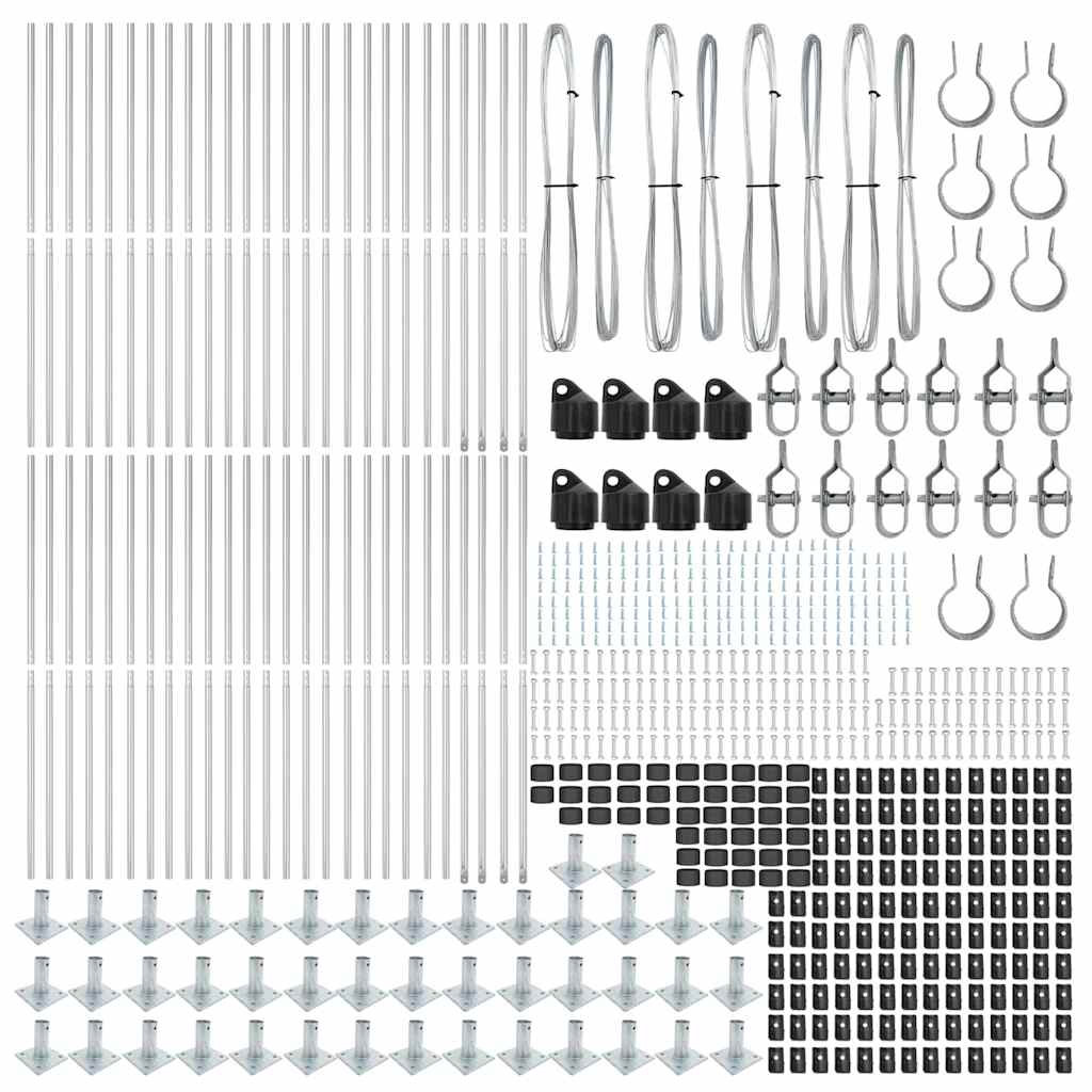 Plotový sloupek. 52 pcs Stříbrná 3.2 x 3.2 x 140 cm Ocel