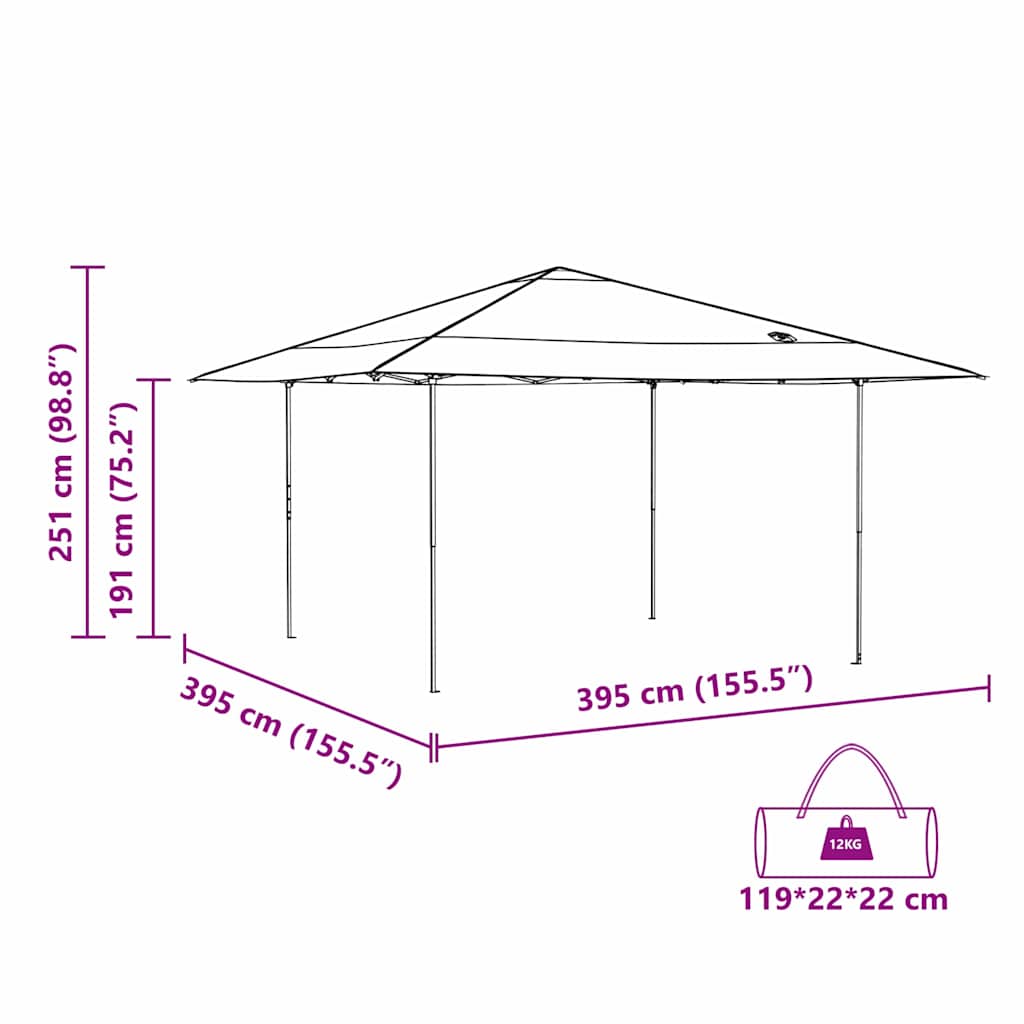 Pop-up stan Zelená 400 x 400 cm textil