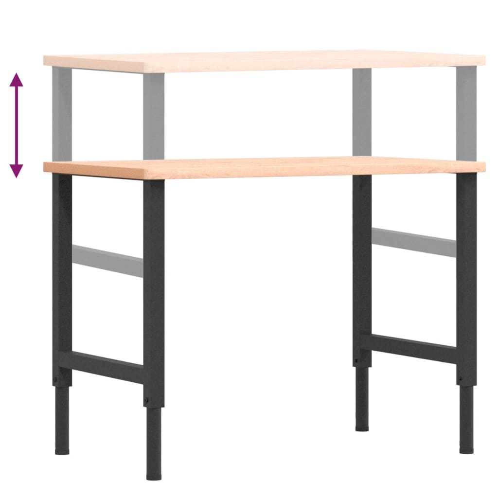 Pracovní stůl 100 x 60 x (71,5–98) cm masivní buk obdélníkový