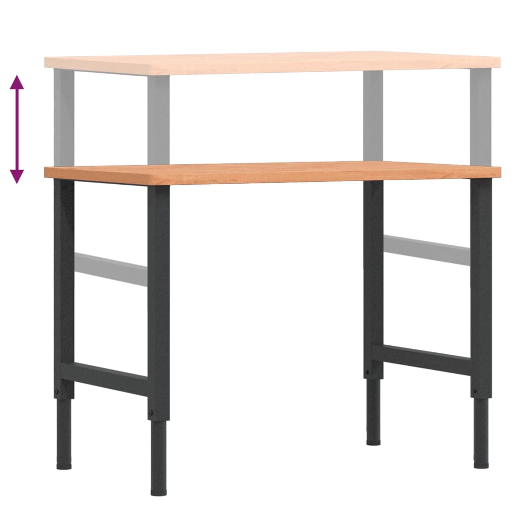 Pracovní stůl 100 x 60 x (71,5–98) cm masivní buk obdélníkový