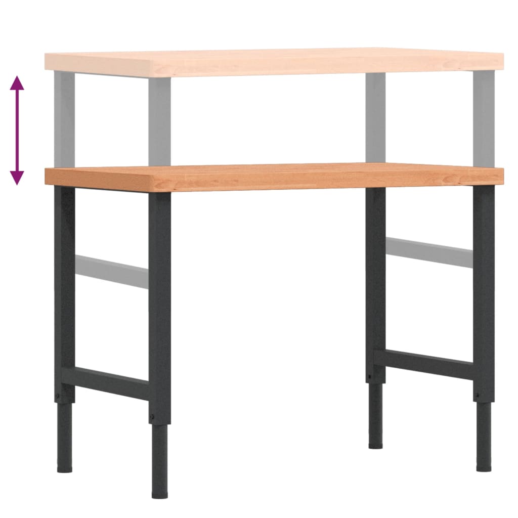 Pracovní stůl 100 x 60 x (73–99,5) cm masivní buk obdélníkový