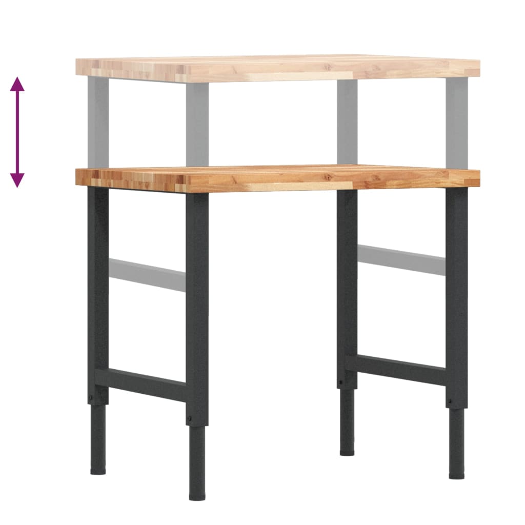 Pracovní stůl 80 x 60 x (73–99,5) cm masivní akácie obdélníkový