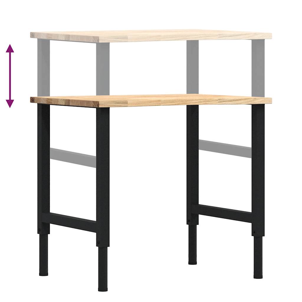 Pracovní stůl 80 x 60 x (71,5–98) cm masivní dubové dřevo