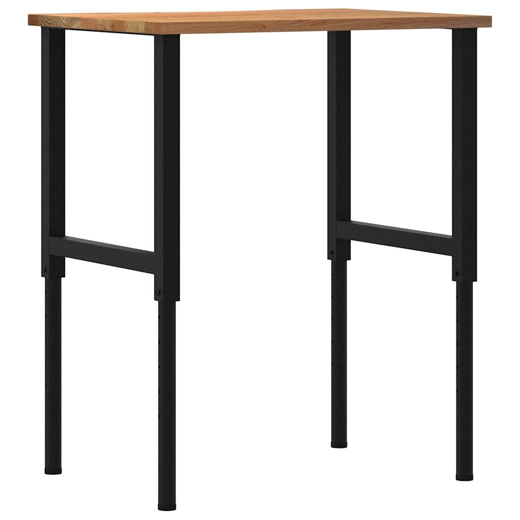 Pracovní stůl světle hnědý 80 x 60 x (71,5–98) cm masivní dub