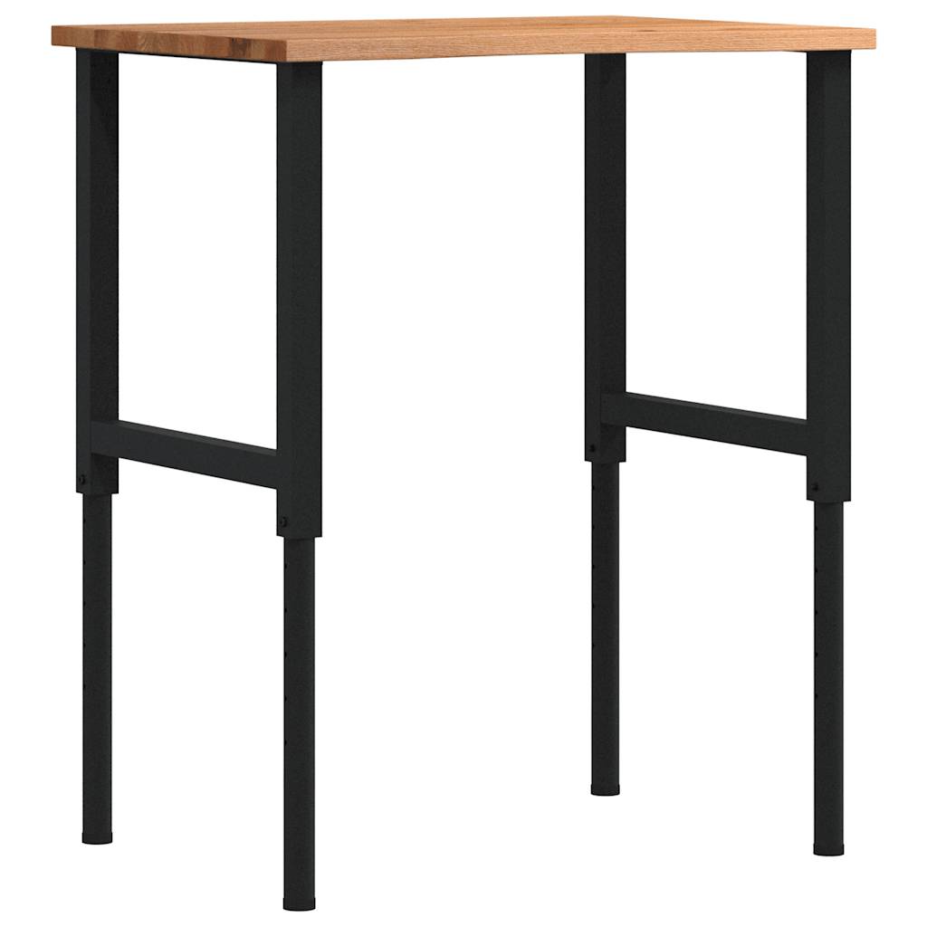 Pracovní stůl světle hnědý 80 x 60 x (71,5–98) cm masivní dub
