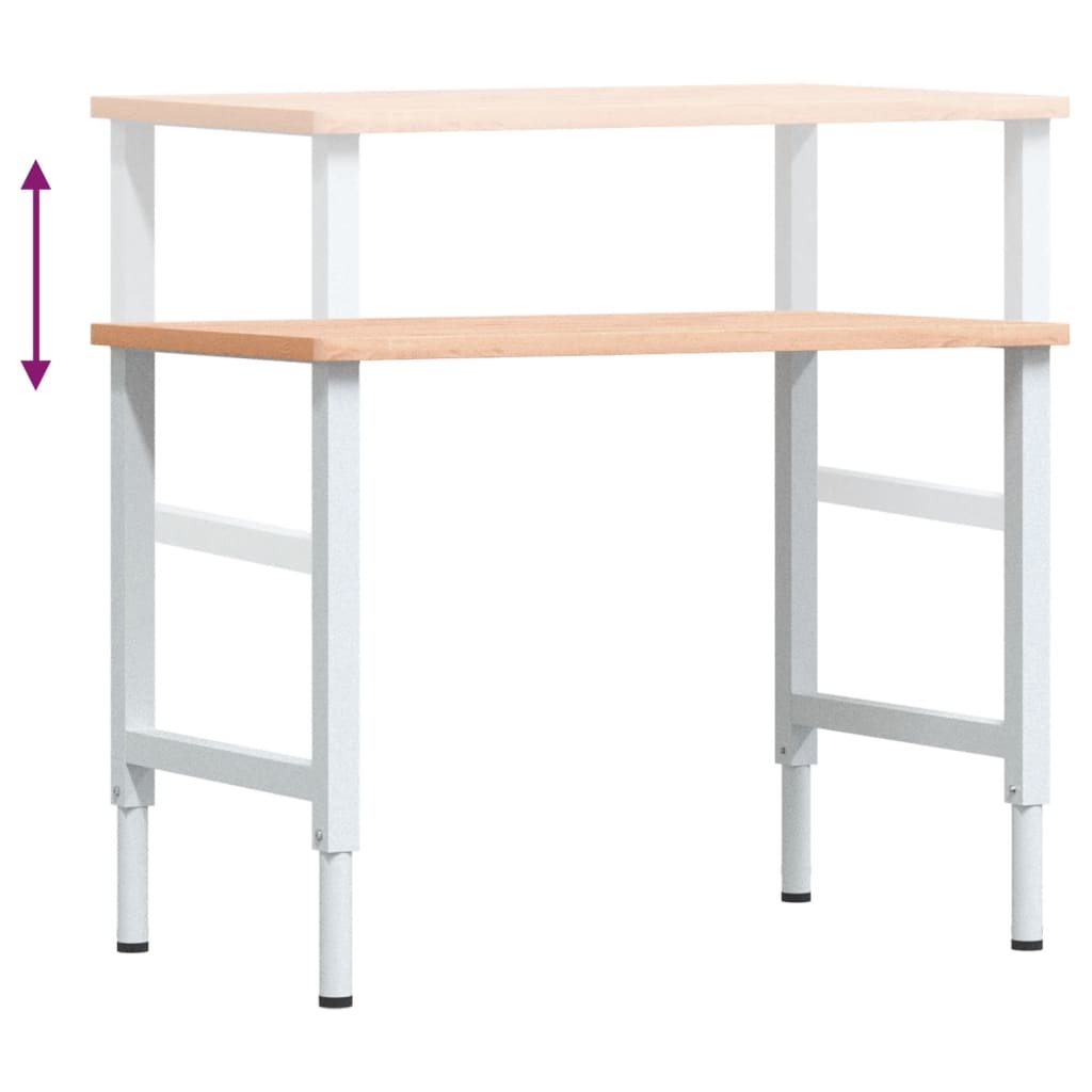Pracovní stůl 100 x 60 x (71,5–98) cm masivní buk obdélníkový