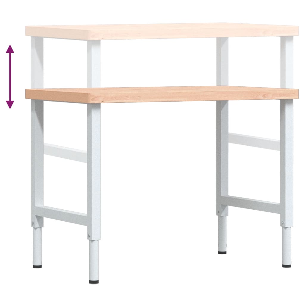 Pracovní stůl 100 x 60 x (73–99,5) cm masivní buk obdélníkový