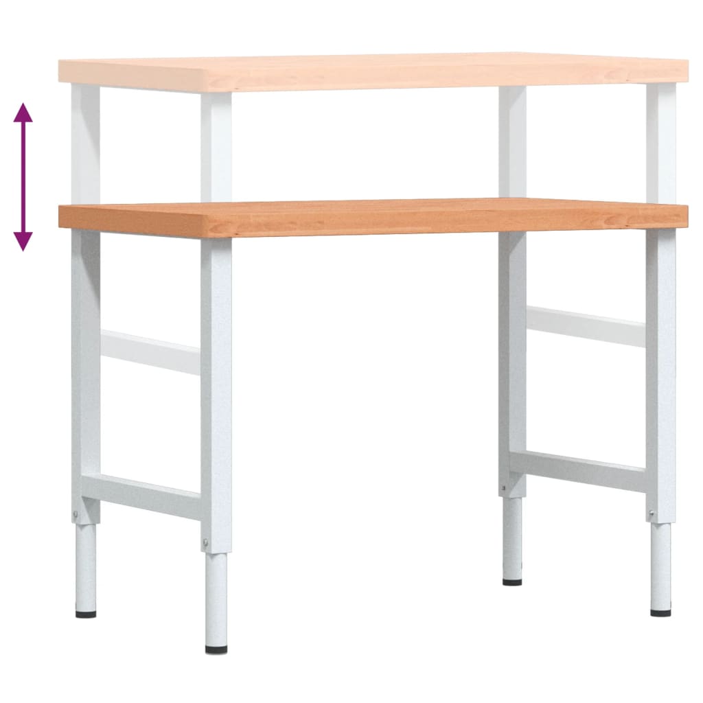 Pracovní stůl 100 x 60 x (73–99,5) cm masivní buk obdélníkový