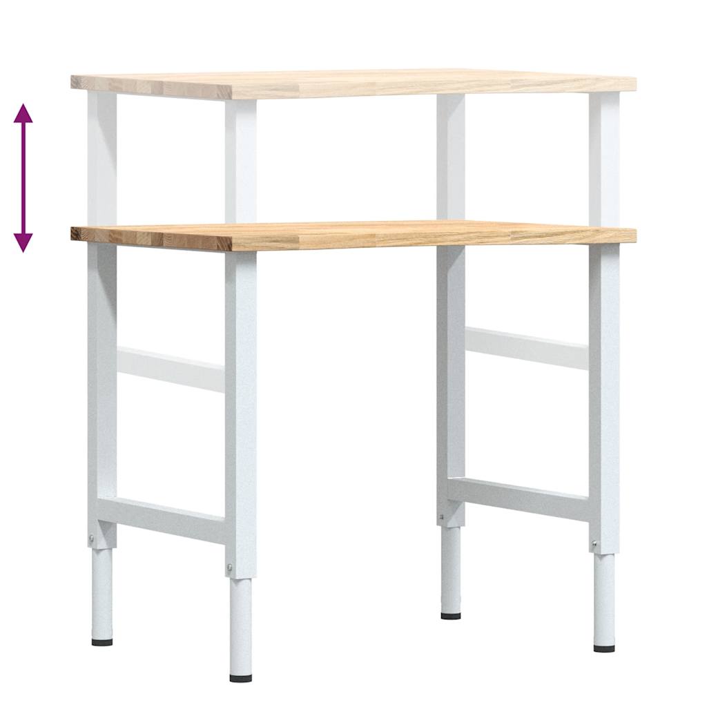 Pracovní stůl 80 x 60 x (71,5–98) cm masivní dubové dřevo