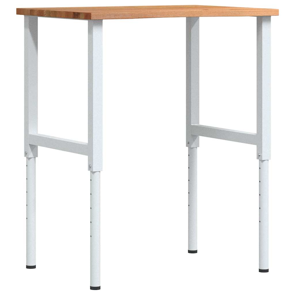 Pracovní stůl světle hnědý 80 x 60 x (71,5–98) cm masivní dub