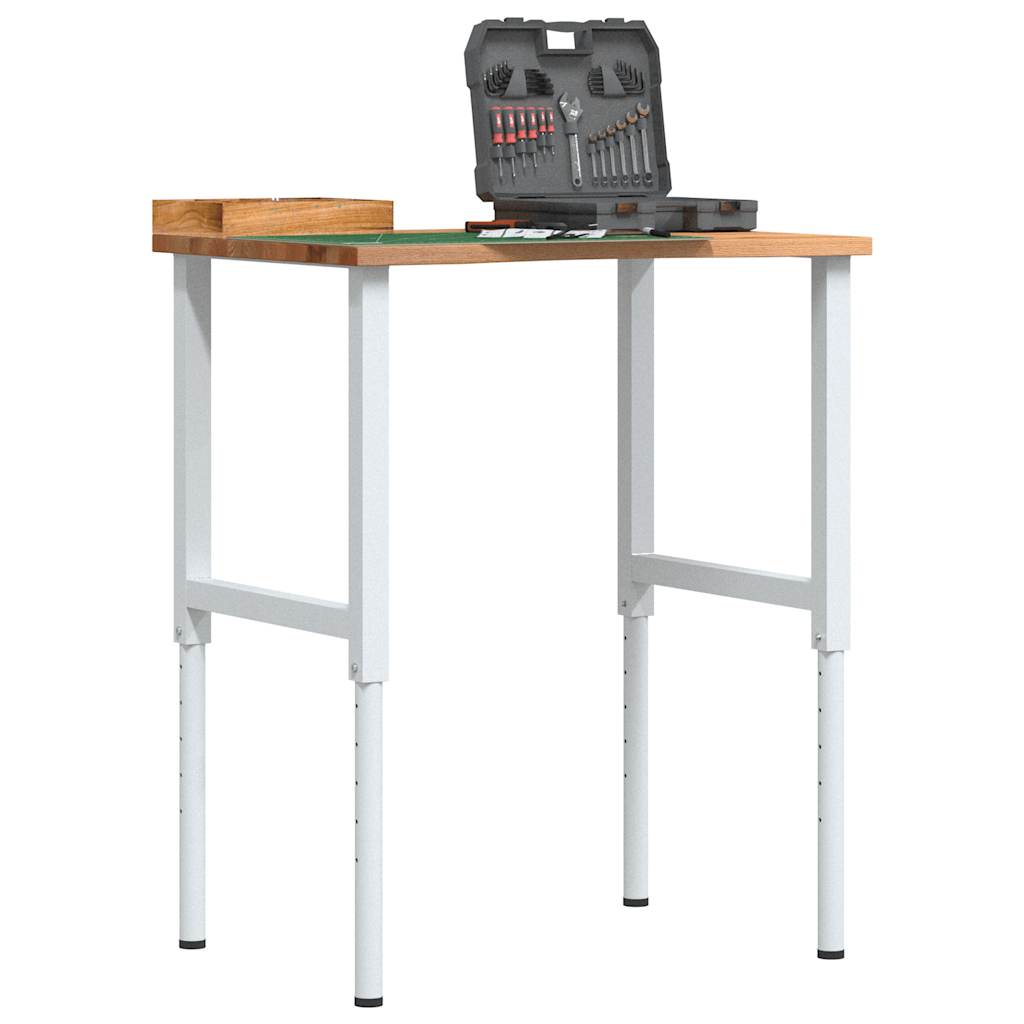 Pracovní stůl světle hnědý 80 x 60 x (71,5–98) cm masivní dub