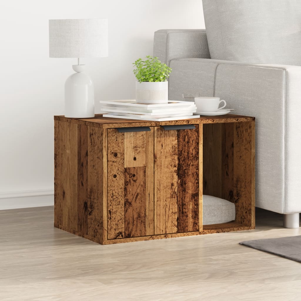 Skříňka na kočičí záchod old wood 60x40x40 cm kompozitní dřevo