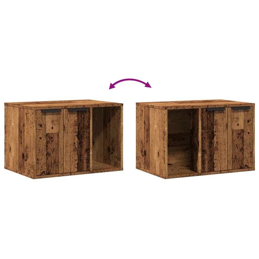 Skříňka na kočičí záchod old wood 60x40x40 cm kompozitní dřevo