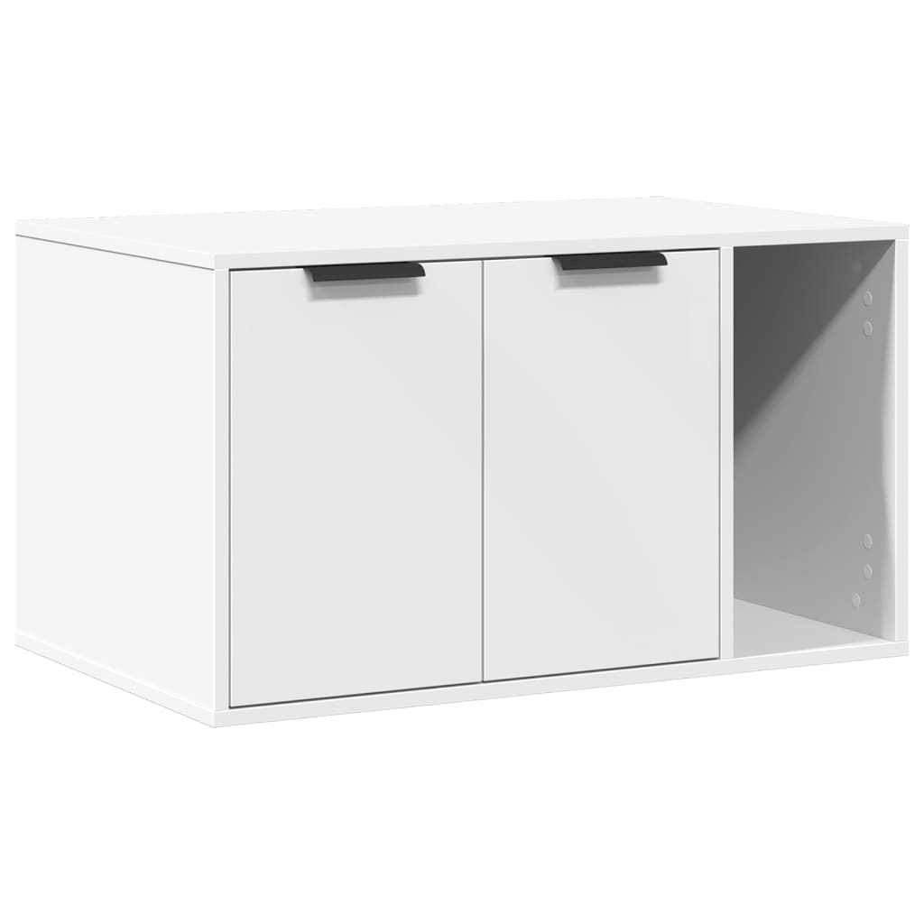 Skříňka na kočičí záchod bílá 80 x 50 x 45 cm kompozitní dřevo