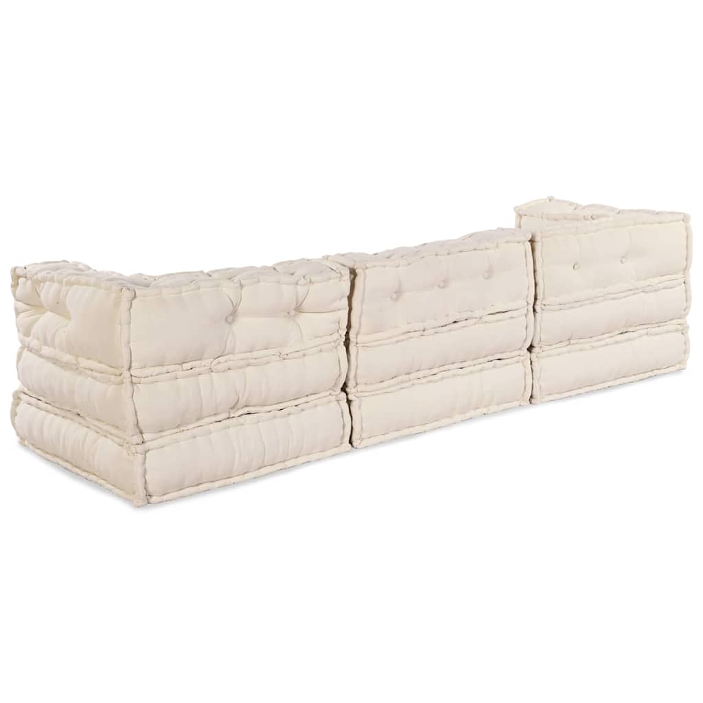Modulární pohovka 3 pcs Krémová 70 x 70 x 56 cm textil