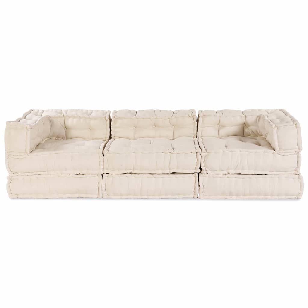 Modulární pohovka 3 pcs Krémová 70 x 70 x 56 cm textil