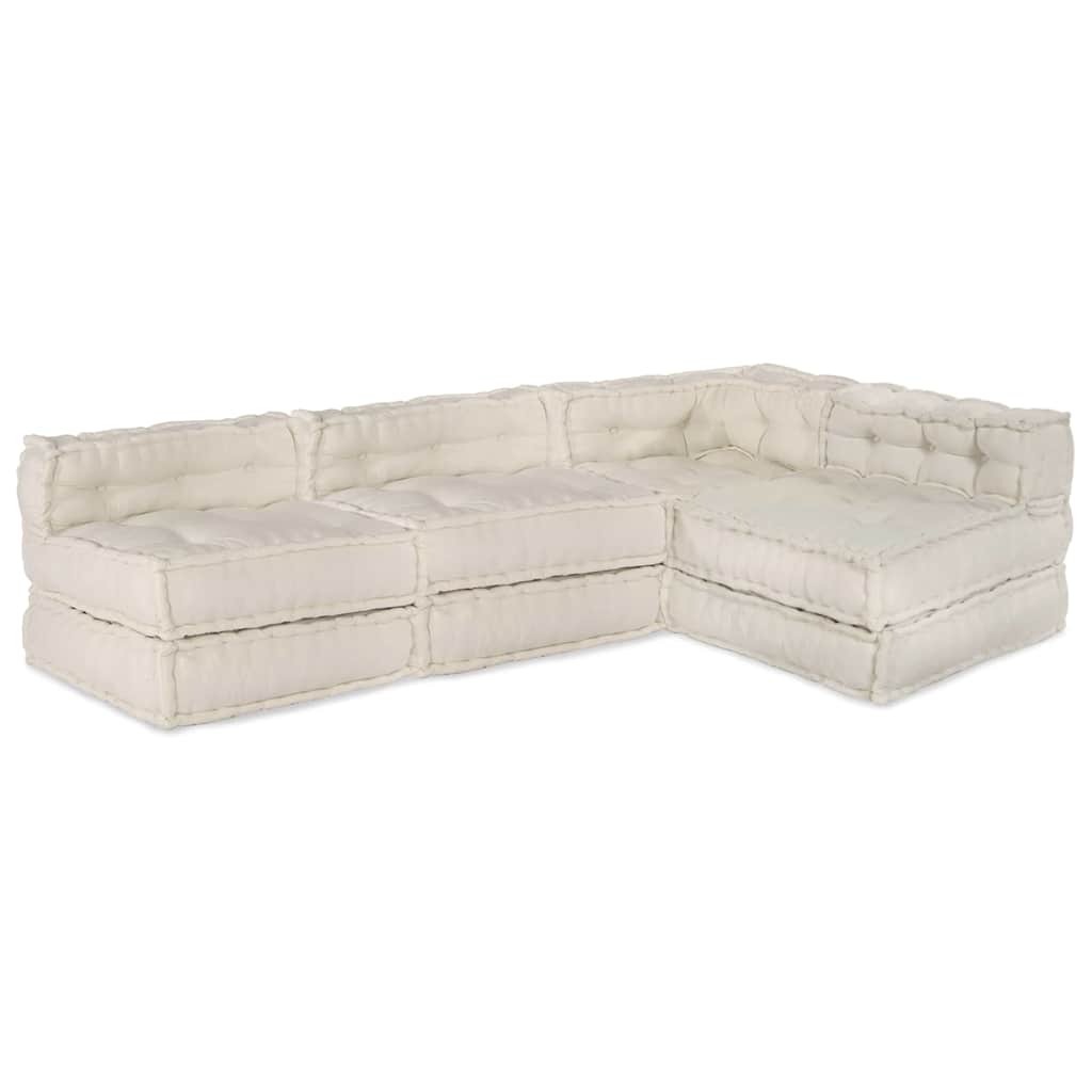 Modulární pohovka 4 pcs Krémová 70 x 70 x 56 cm textil