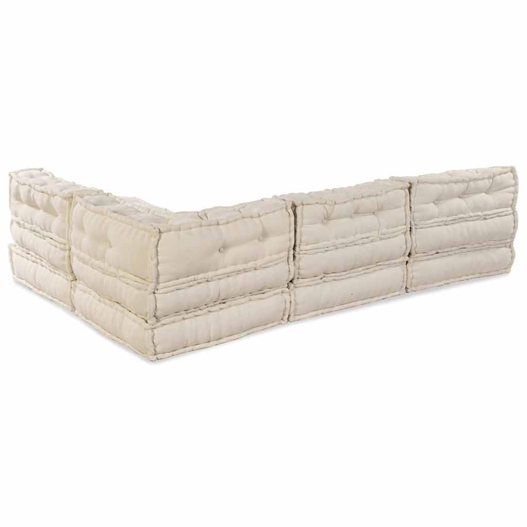 Modulární pohovka 4 pcs Krémová 70 x 70 x 56 cm textil