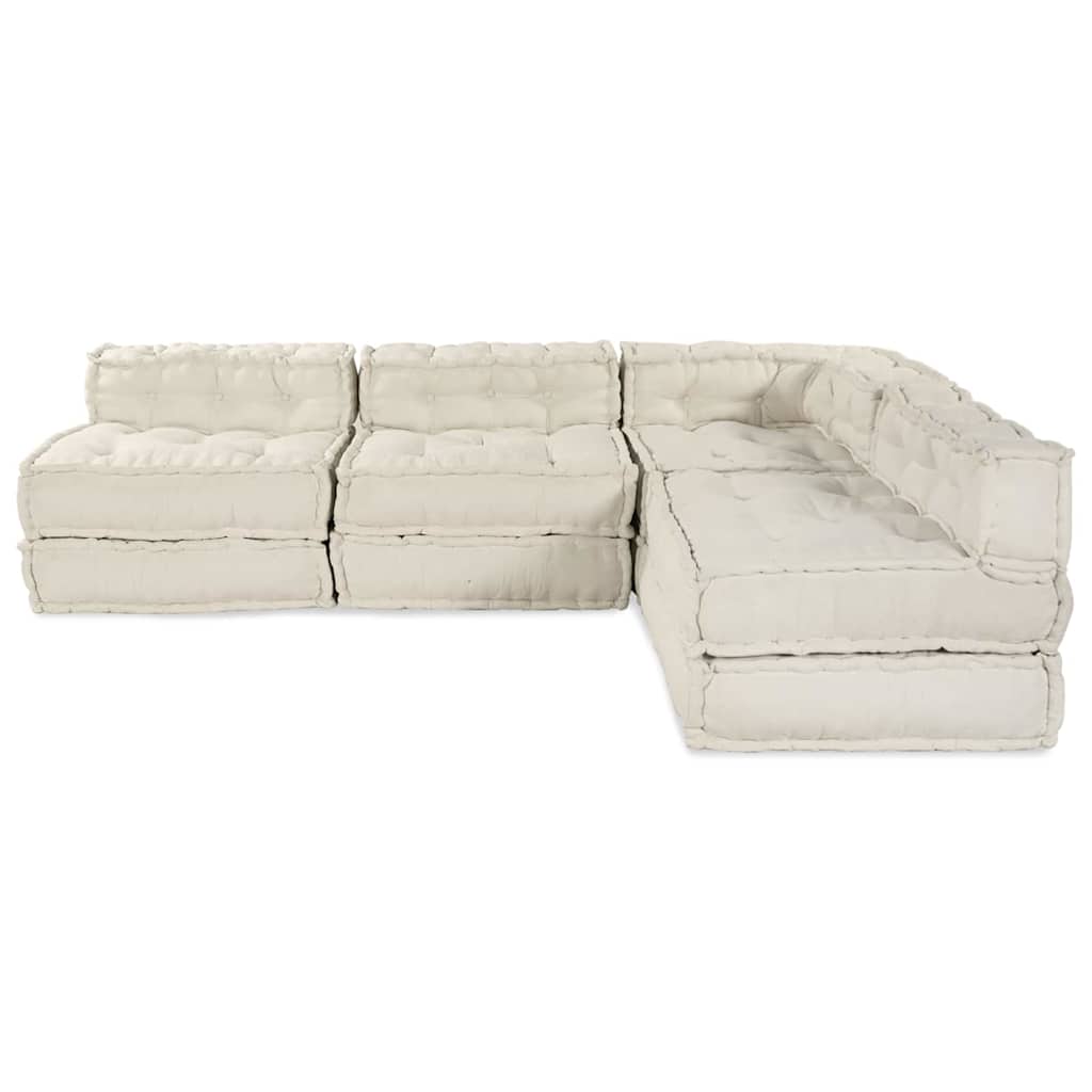 Modulární pohovka 4 pcs Krémová 70 x 70 x 56 cm textil