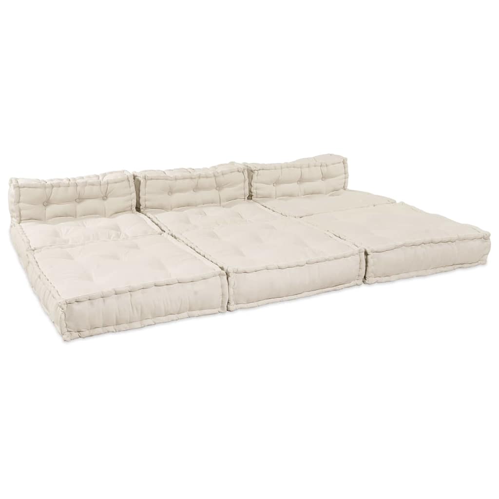 Modulární pohovka 4 pcs Krémová 70 x 70 x 56 cm textil