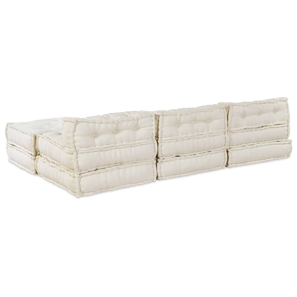 Modulární pohovka 4 pcs Krémová 70 x 70 x 56 cm textil