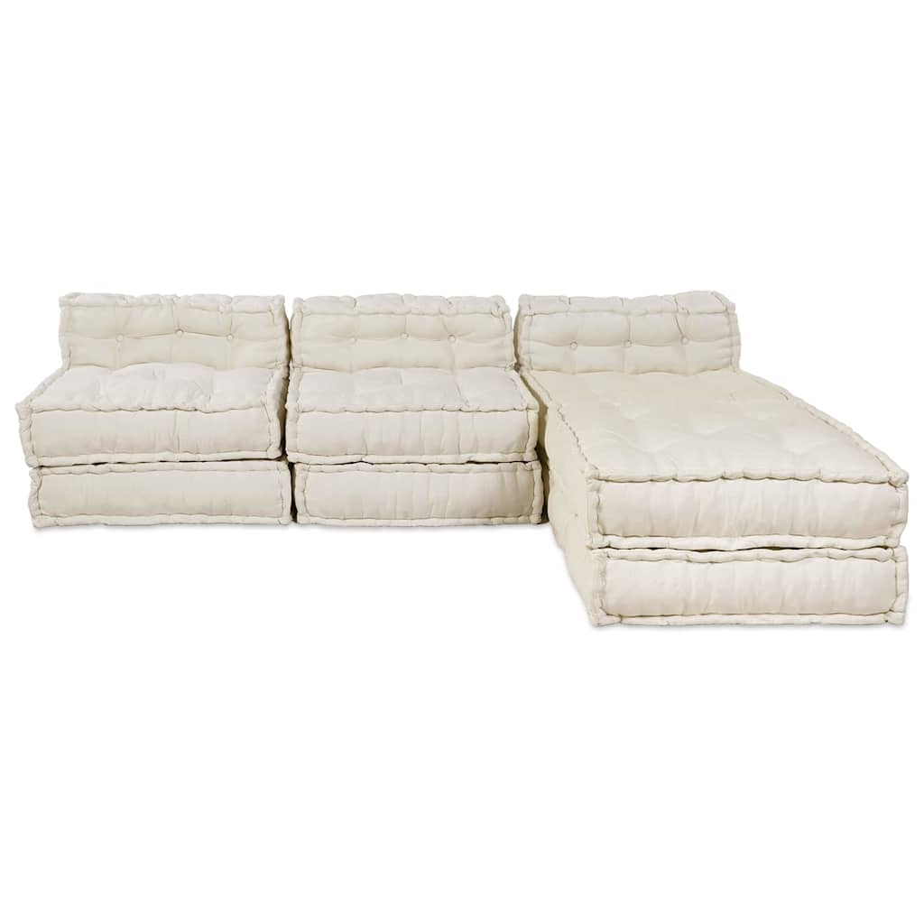 Modulární pohovka 4 pcs Krémová 70 x 70 x 56 cm textil