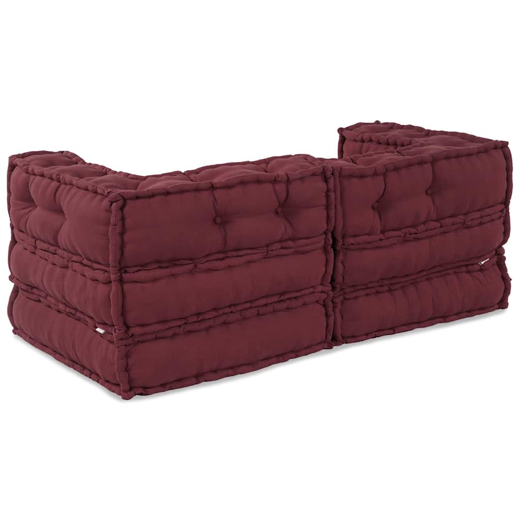 Modulární pohovka 2 pcs Bordó 70 x 70 x 56 cm textil