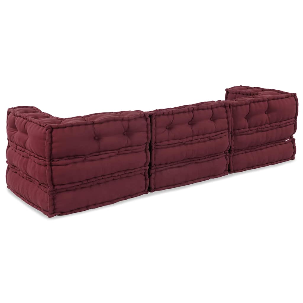 Modulární pohovka 3 pcs Bordó 70 x 70 x 56 cm textil