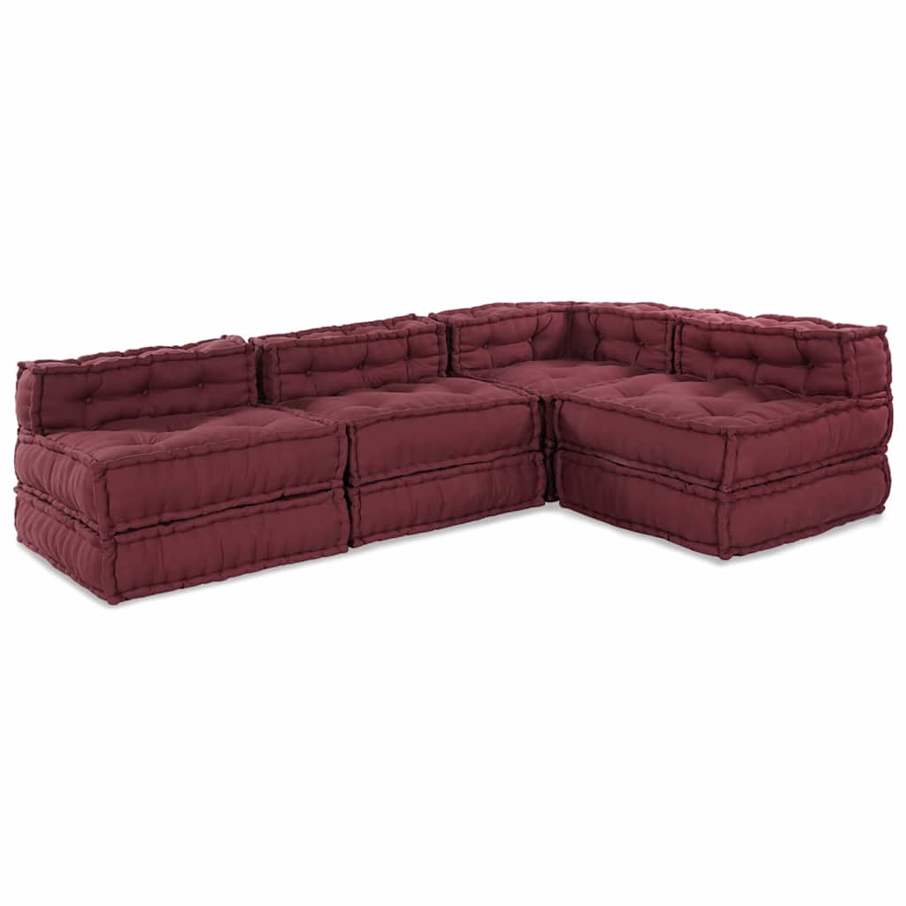 Modulární pohovka 4 pcs Bordó 70 x 70 x 56 cm textil