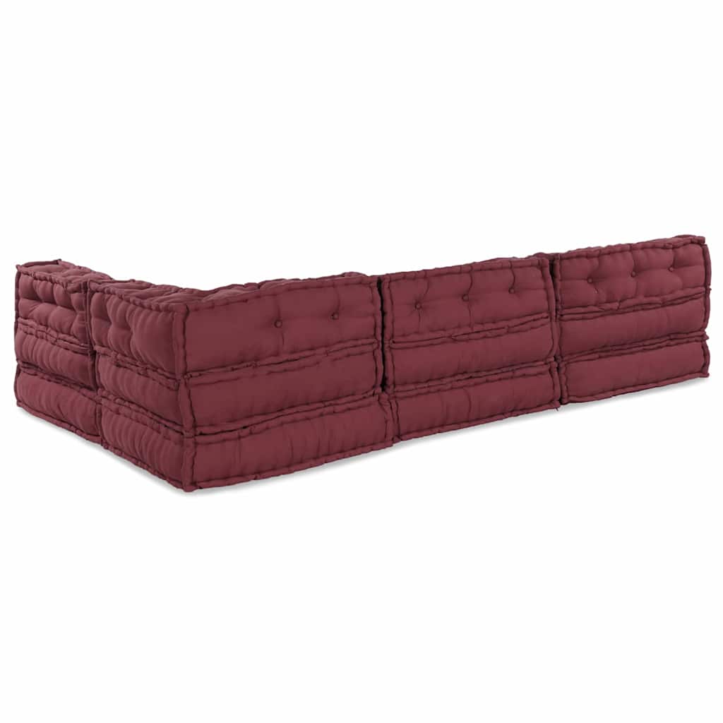 Modulární pohovka 4 pcs Bordó 70 x 70 x 56 cm textil