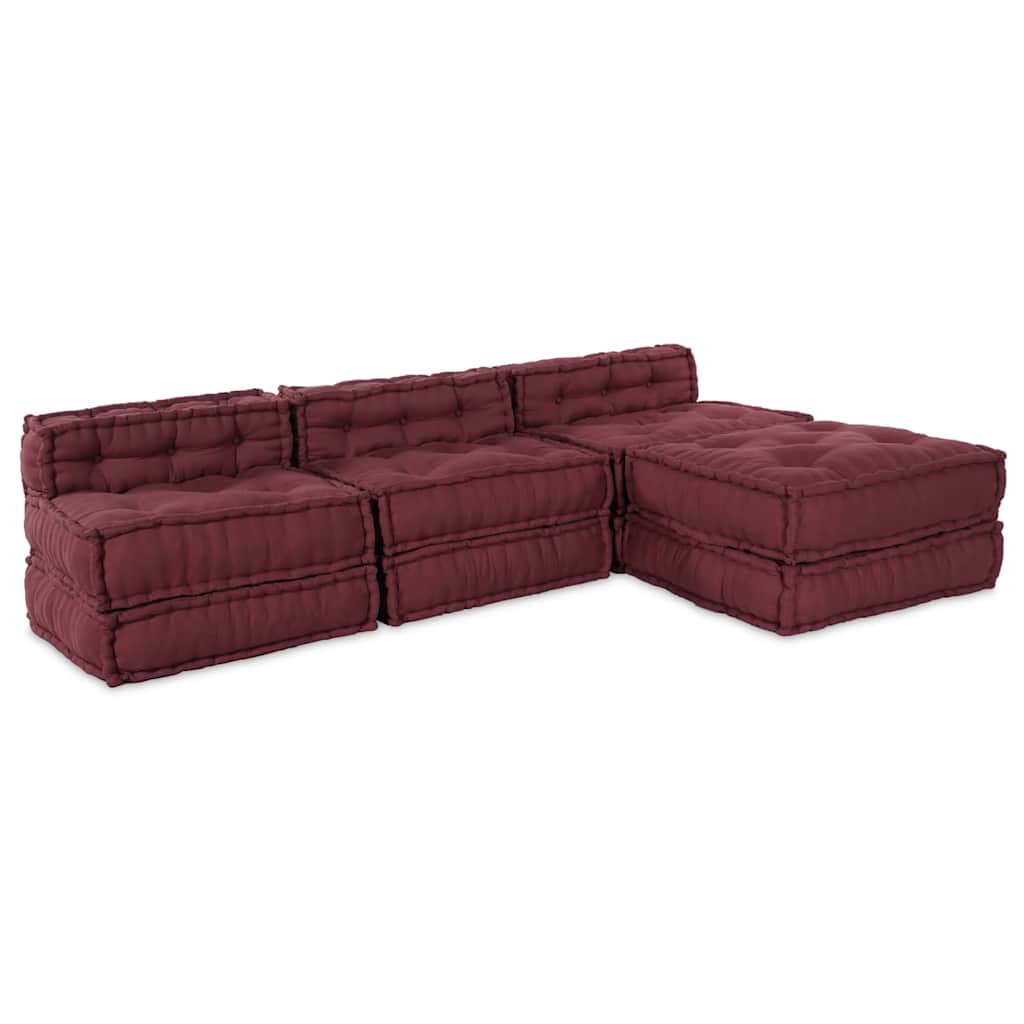 Modulární pohovka 4 pcs Bordó 70 x 70 x 56 cm textil