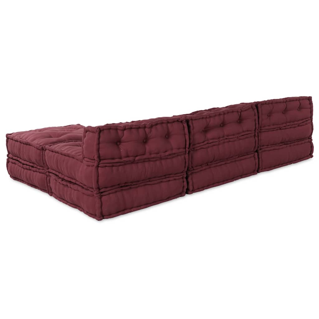 Modulární pohovka 4 pcs Bordó 70 x 70 x 56 cm textil