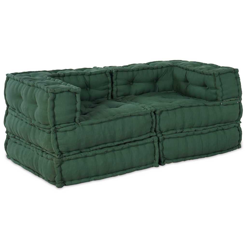 Modulární pohovka 2 pcs Zelená 70 x 70 x 56 cm textil