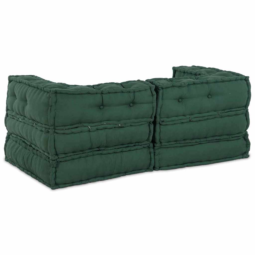 Modulární pohovka 2 pcs Zelená 70 x 70 x 56 cm textil