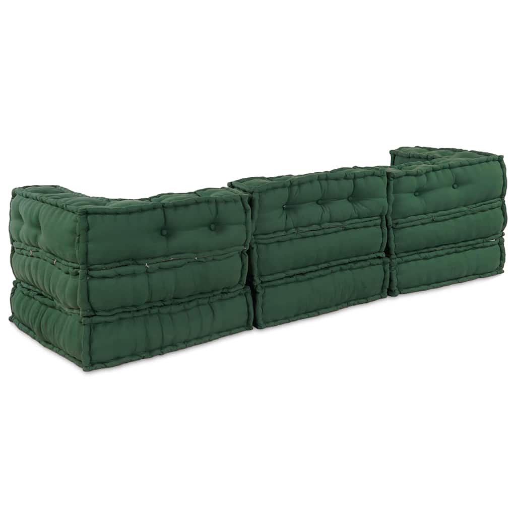 Modulární pohovka 3 pcs Zelená 70 x 70 x 56 cm textil