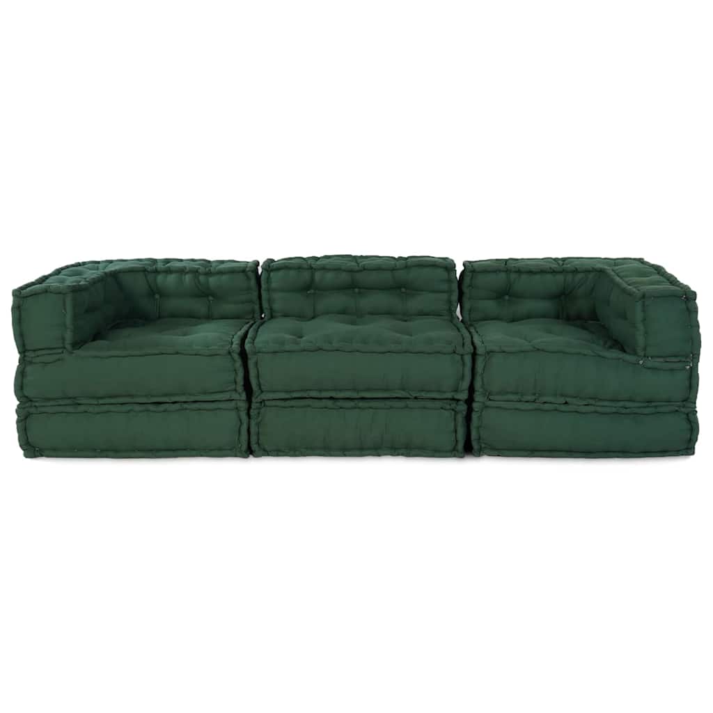 Modulární pohovka 3 pcs Zelená 70 x 70 x 56 cm textil