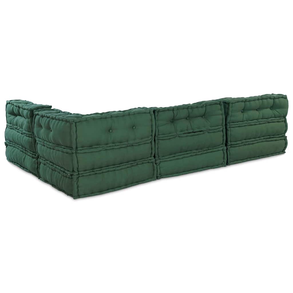 Modulární pohovka 4 pcs Zelená 70 x 70 x 56 cm textil