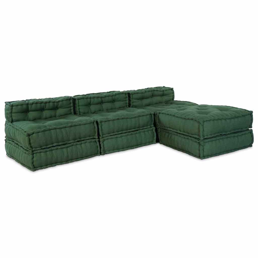 Modulární pohovka 4 pcs Zelená 70 x 70 x 56 cm textil