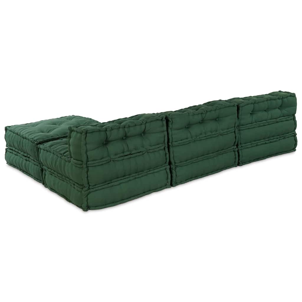 Modulární pohovka 4 pcs Zelená 70 x 70 x 56 cm textil