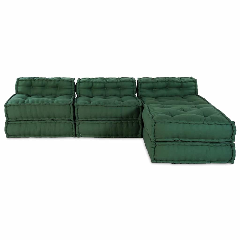 Modulární pohovka 4 pcs Zelená 70 x 70 x 56 cm textil