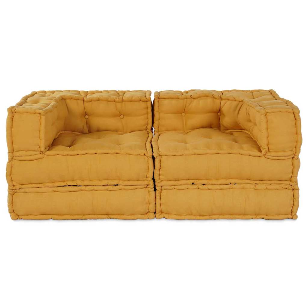 Modulární pohovka 2 pcs Žlutá 70 x 70 x 56 cm textil