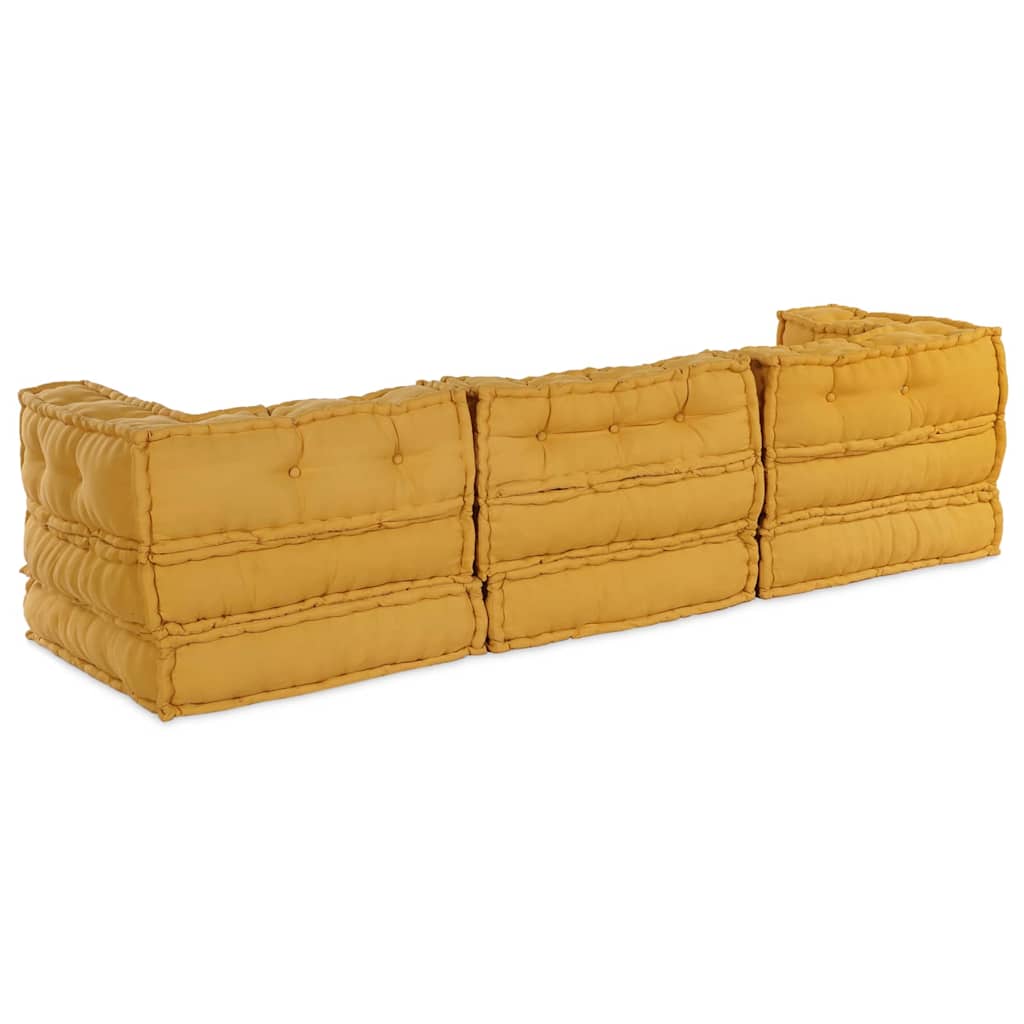 Modulární pohovka 3 pcs Žlutá 70 x 70 x 56 cm textil