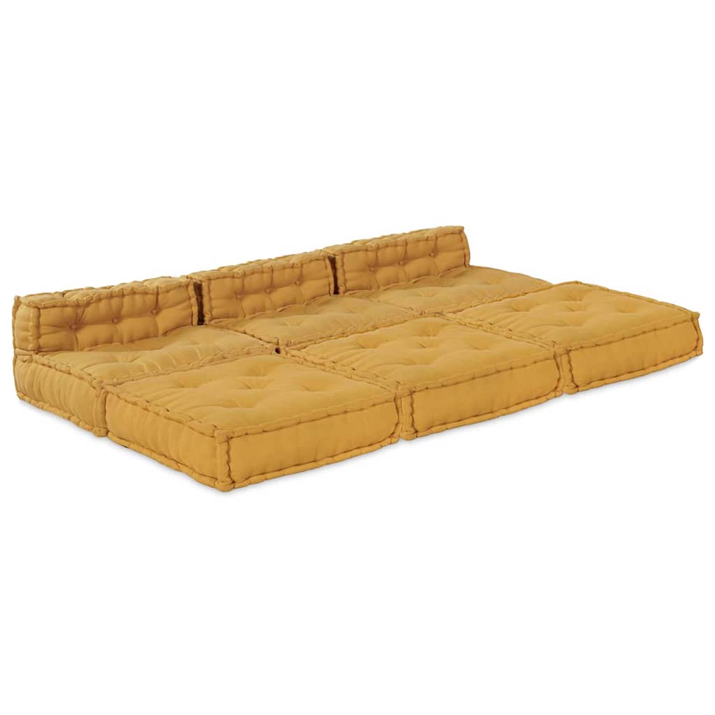 Modulární pohovka 4 pcs Žlutá 70 x 70 x 56 cm textil