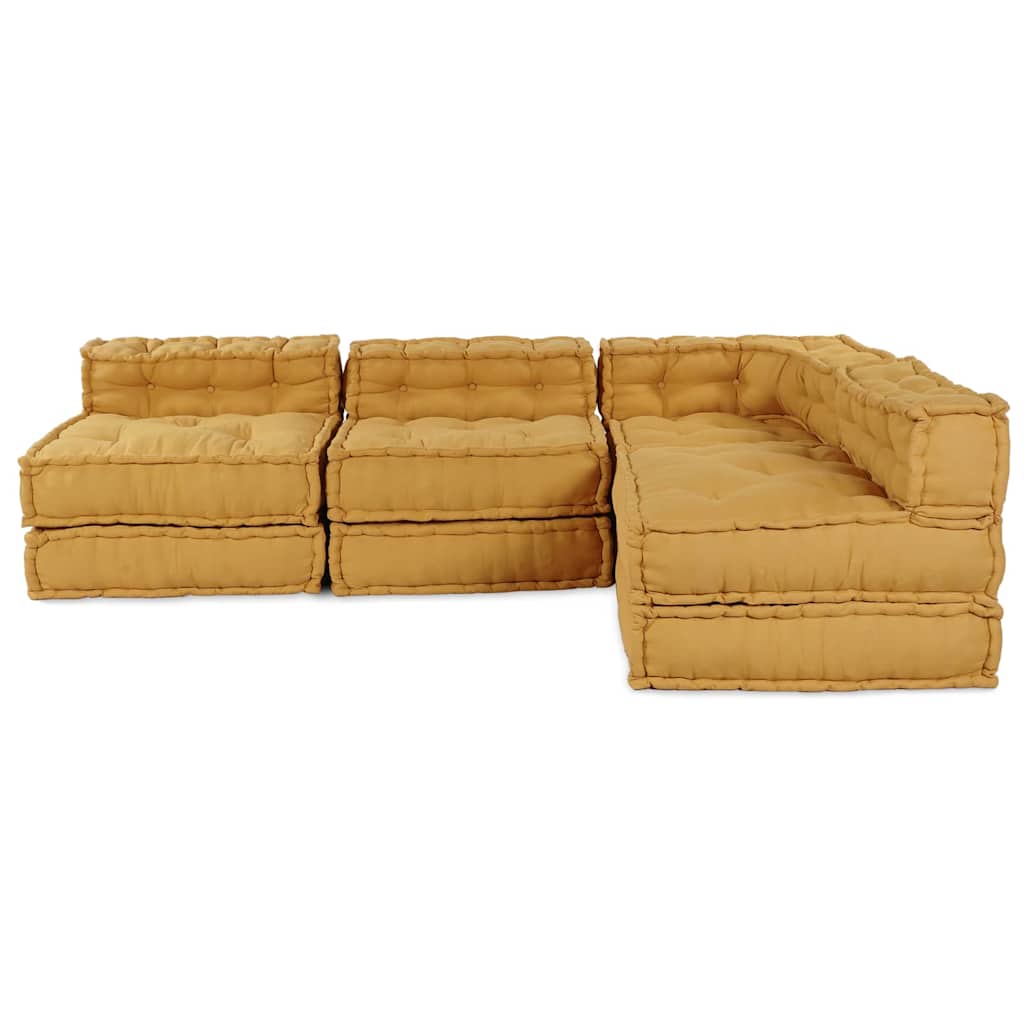 Modulární pohovka 4 pcs Žlutá 70 x 70 x 56 cm textil