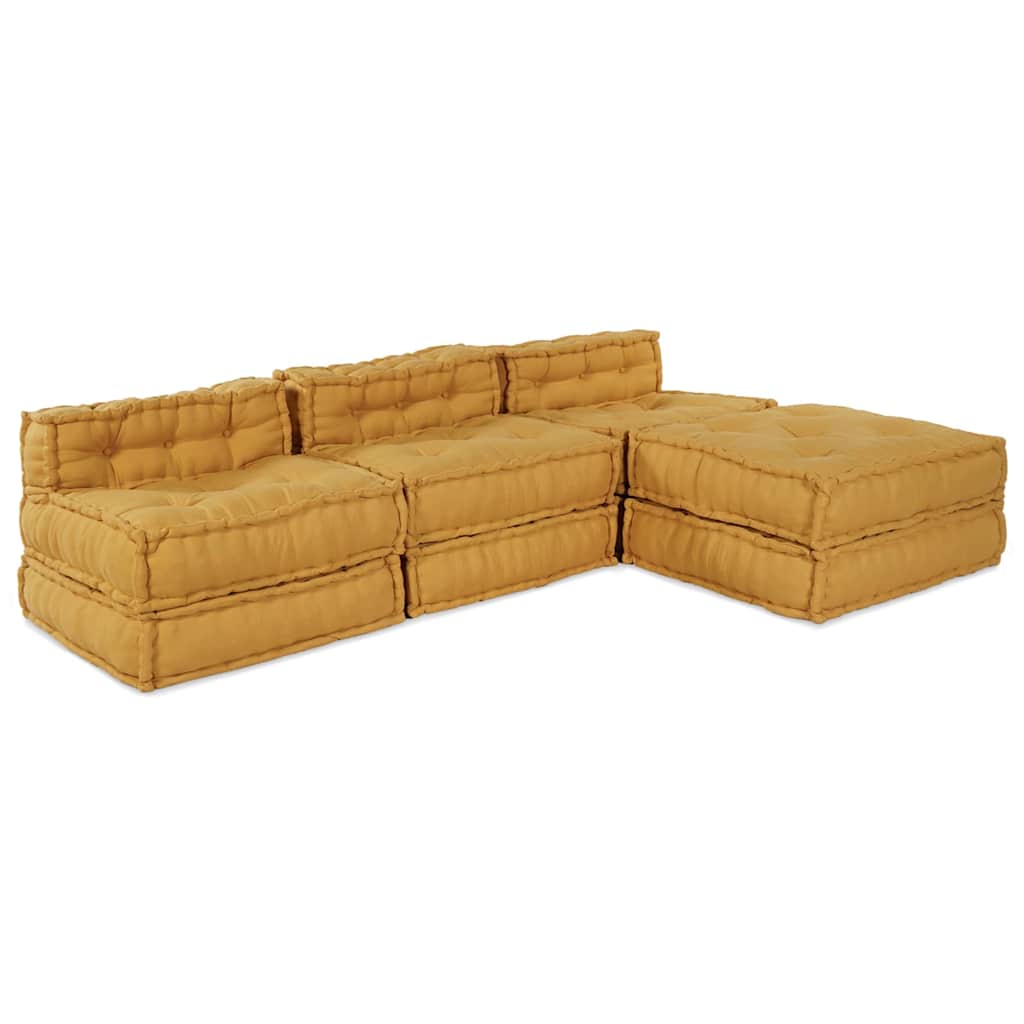 Modulární pohovka 4 pcs Žlutá 70 x 70 x 56 cm textil