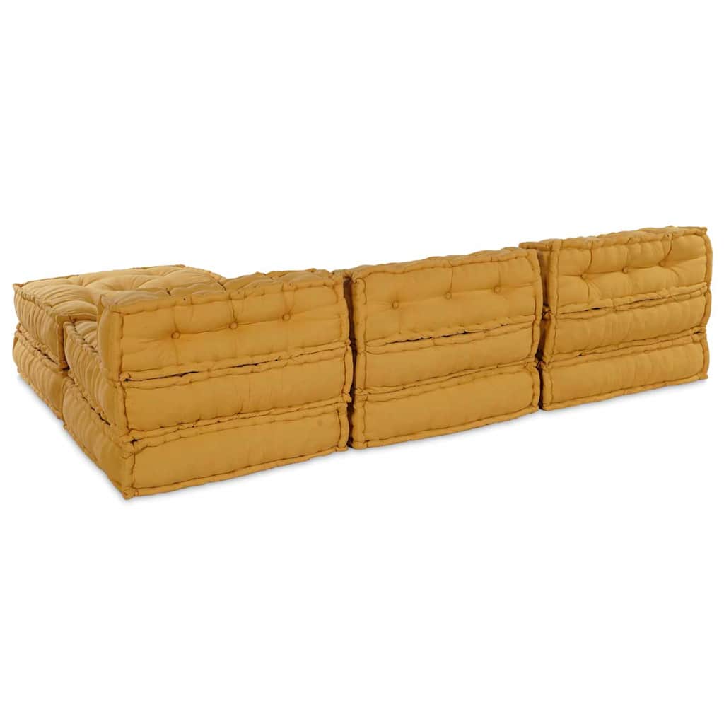 Modulární pohovka 4 pcs Žlutá 70 x 70 x 56 cm textil