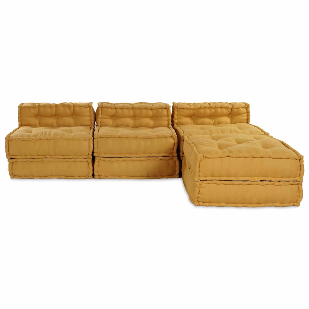 Modulární pohovka 4 pcs Žlutá 70 x 70 x 56 cm textil