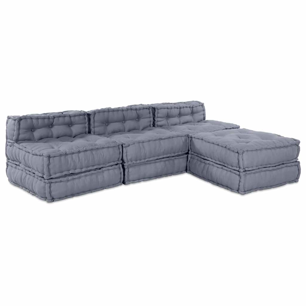 Modulární pohovka 4 pcs Šedá 70 x 70 x 56 cm textil
