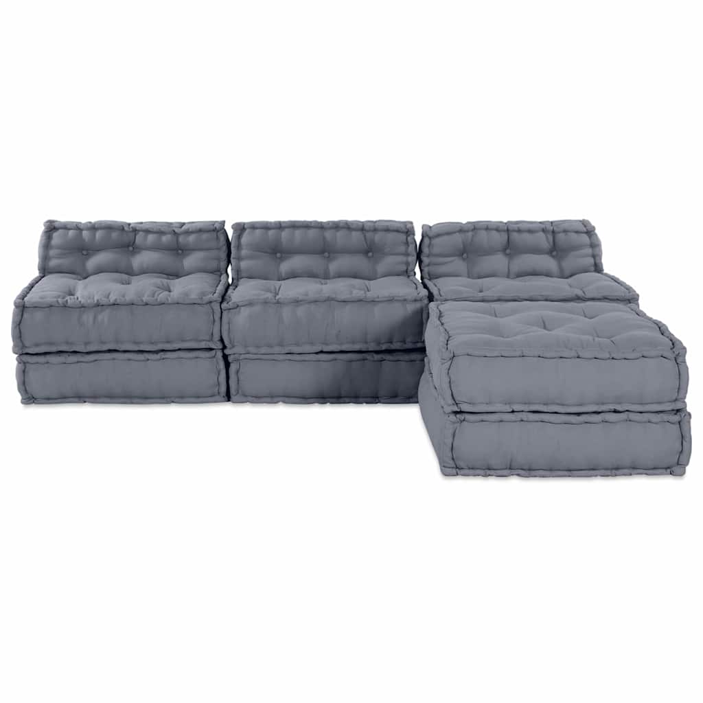 Modulární pohovka 4 pcs Šedá 70 x 70 x 56 cm textil