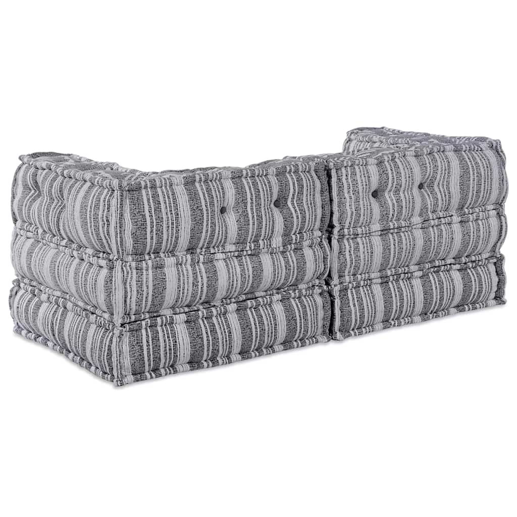 Modulární pohovka Pruhovaný 2 pcs Šedá 70 x 70 x 54 cm textil
